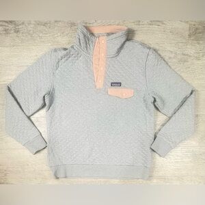 Patagonia Women’s Pullover Sweatshirt L Organic Cotton Quilt Snap-T Gray